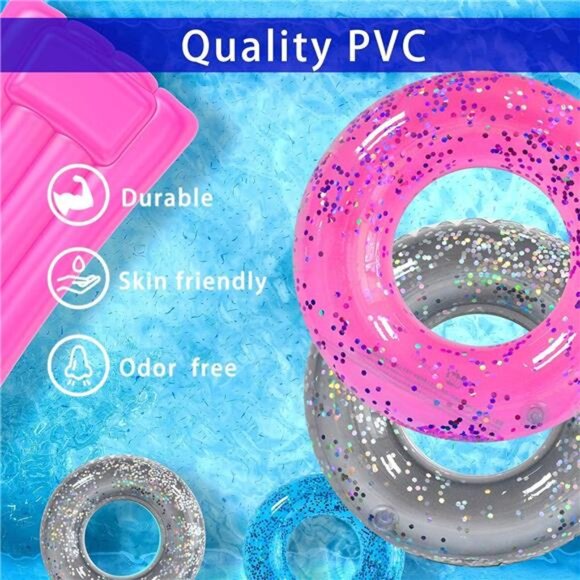 Kids 3 Pack Pool Floats Inflatable‎ Swimming Rings for Kids Pool Tubes Toys - Picture 6 of 6